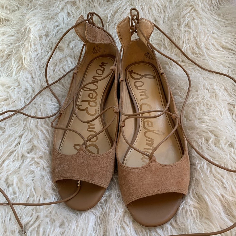 Sam Edelman open toe flats.